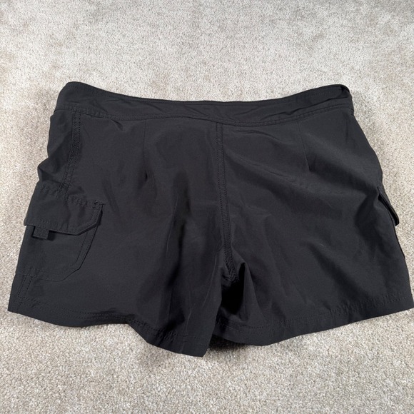 Kanu Surf Board Shorts Women 6 Black Cargo Pocket Lace Up Swim Trunks - Picture 2 of 6